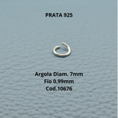 Argola Prata 925 7mm para Montagem Fio 0,99mm cód. 10676