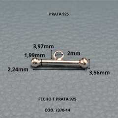 Fecho T Prata 925 cód: 7370-14