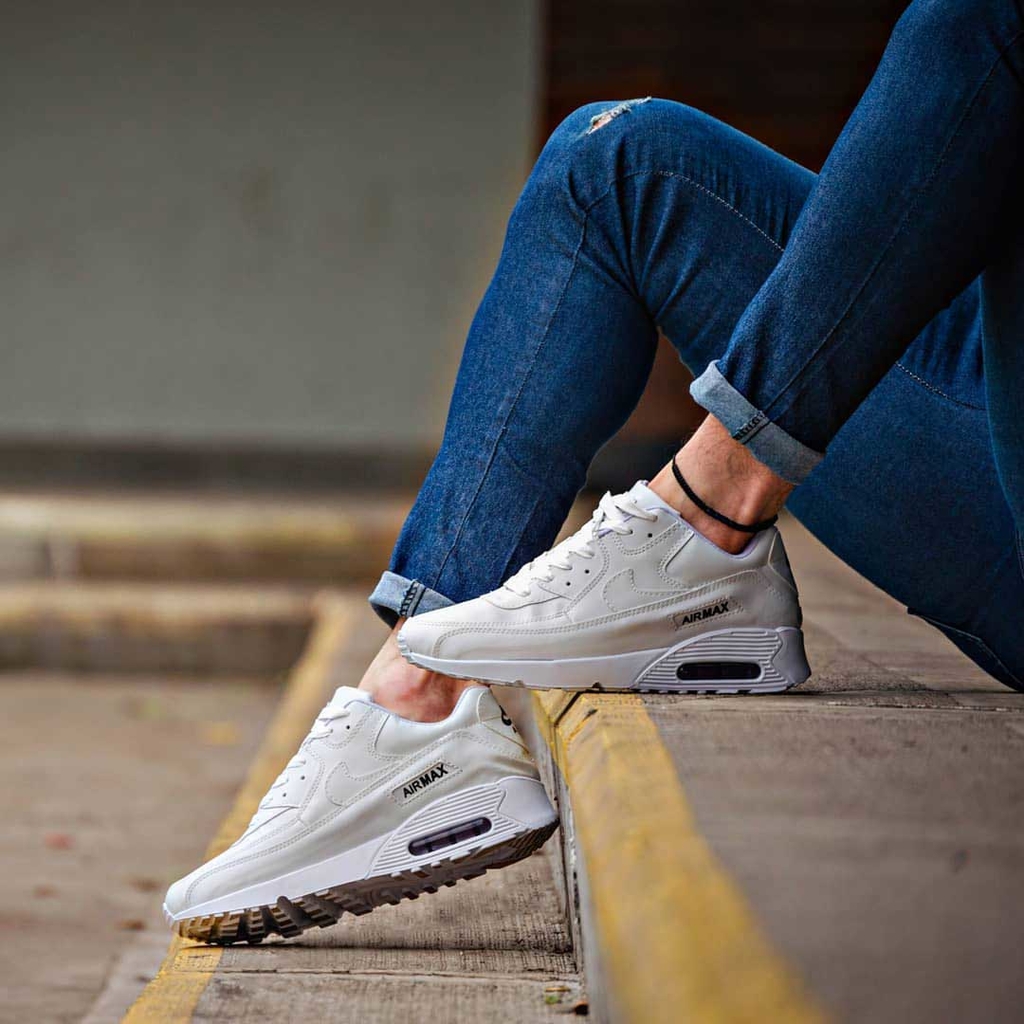Zapatillas Nike Air Max White Blancas Hombre Mujer Livianas