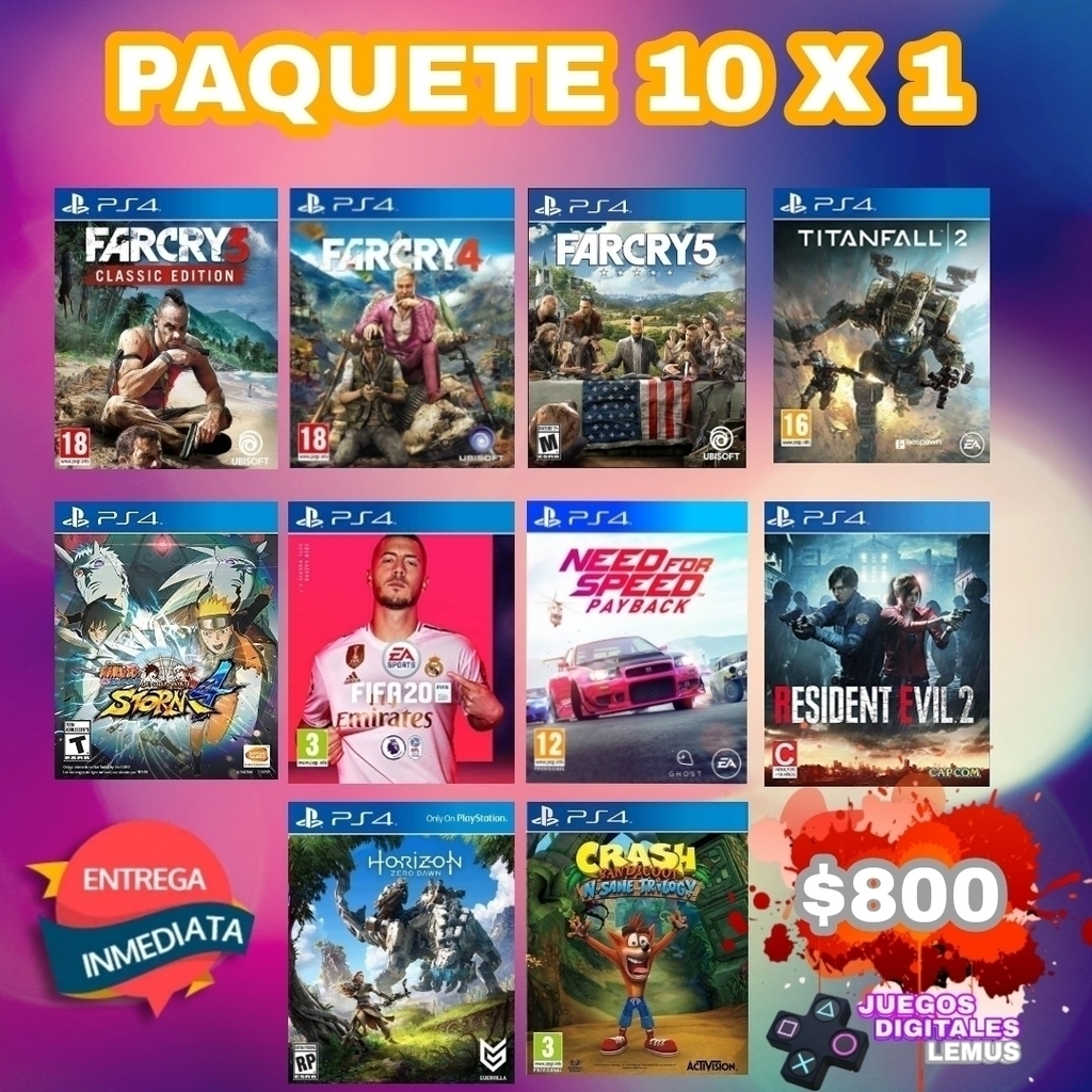 Paquete Juegos PS4 - Comprar en Juegos Digitales Lemus
