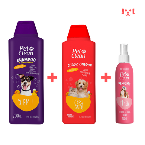 Kit Shampoo e Condicionador Pet Hidratante 250ml par cães e gatos Pet  Smelling Pelos mais fofinhos e super hidratados