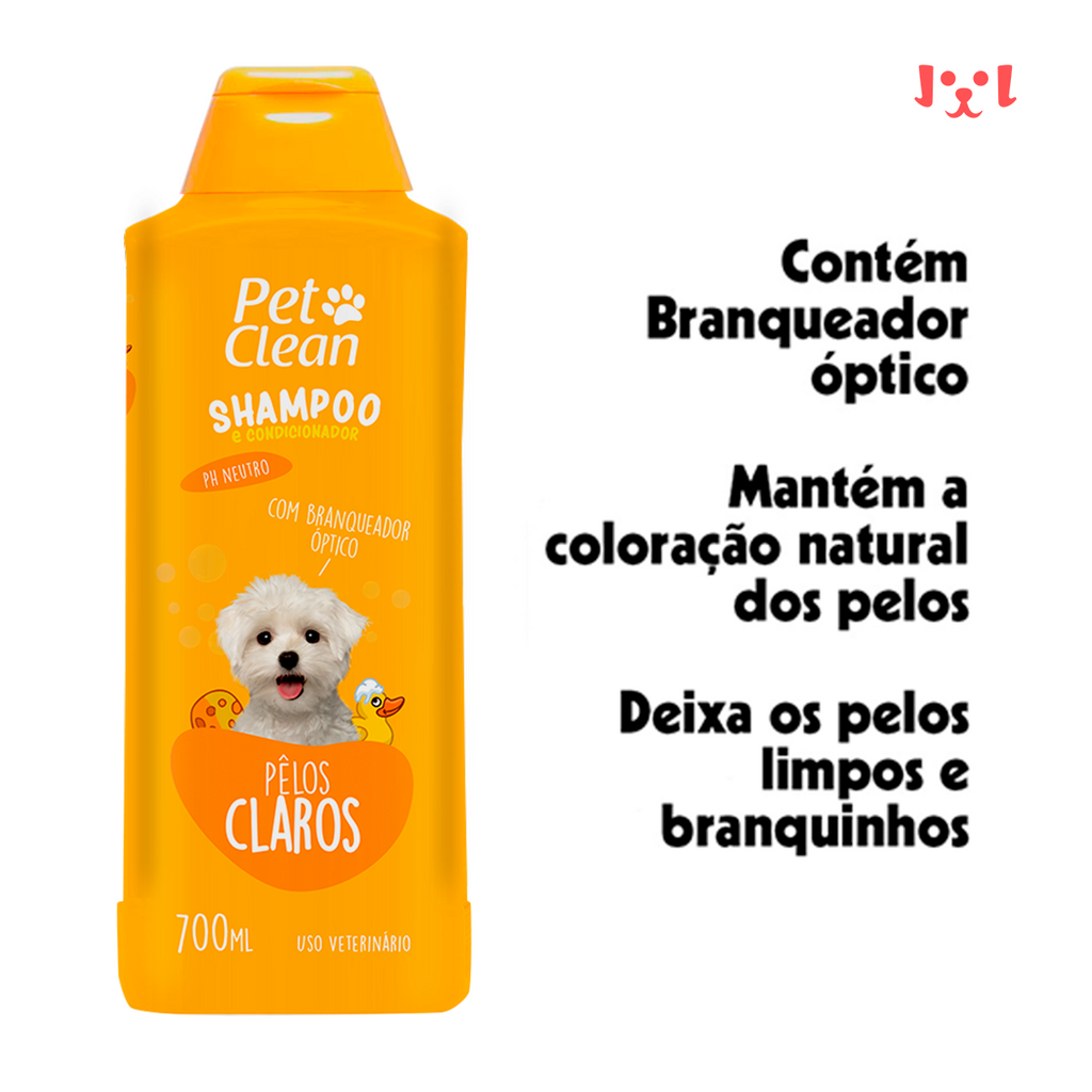 Shampoo Clareador Para Cachorro Gato Banho E Tosa Cães Pet Clean 700Ml
