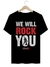 Queen We Will Rock You Preta - Camiseta Adulto