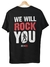Queen We Will Rock You - Camiseta Infantil 02-08 anos Preta