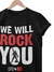 Queen We Will Rock You Preta - T-Shirt Feminina
