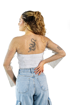 Cropped Strass Prata (não acompanha top) - comprar online