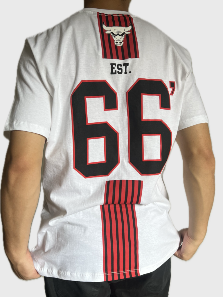 Camiseta NBA Regular Chicago Bulls City Number Off White