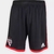 Shorts de futebol masculino preto do São Paulo, modelo 23/24, com detalhes em vermelho e logo da Adidas.