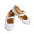 Zapatos blancos con flores de broche-Libélula