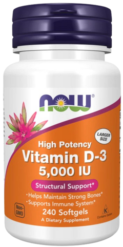 Vitamina D-3 5,000 IU - 240 Caps (Now)