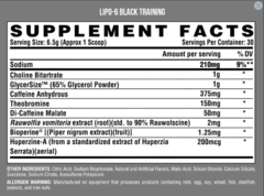 Lipo 6 Black Training - 30 Doses (Nutrex) - comprar online