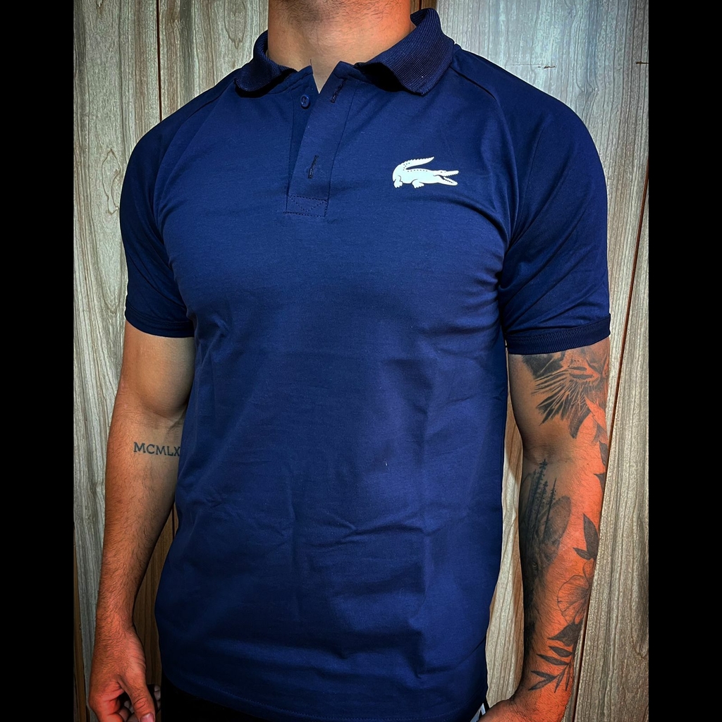 CHOMBA LACOSTE MINIMAL AZUL UNISEX Iris Indumentaria