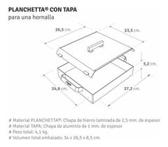 Planchetta De 1 Hornalla Con Tapa, Espátula Y Pinza - tienda online