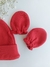 Gorro e Luvas em Tricotil Vermelho - comprar online