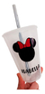 7 Vasos Minnie / Mickey Plasticos Transparentes Nombre Sorbete 400c - comprar online