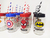 17 Frascos Vasos Souvenirs Superheroes Con Tapa Y Sorbetes - Tienda Flor Creaciones