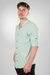 Camisa Lino Cuello Mao M/L -Verde Agua-