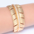 Pulseira Semijoia Bracelete Folha Cravejado Dourado - comprar online