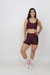 Short Fitness Feminino Meia Coxa Vinho Suplex