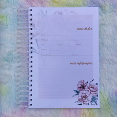 [WIRE-O] [UNIVERSITÁRIO] KIT de Miolo + Arame - Caderno Pautado Floral - 100 folhas (21 furos) [W014] - comprar online