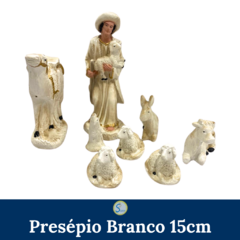 Presépio de Natal Branco em Gesso 15cm na internet