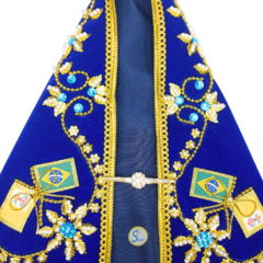 Manto Nossa Senhora Aparecida 40 cm - Modelo Luxo Azul Royal na internet