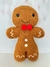 Almofada Gingerbread Marrom com Branco e Vermelho