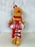 Boneco Gingerbread Menina Sentado Vermelho Branco 50cm na internet