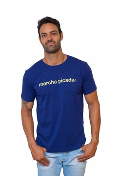 Camisa Masculina Marcha Picada Azul Marinho - comprar online