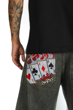 Bermuda Baggy Bordada Poker - tienda online