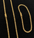 CORRENTE + PULSEIRA CADEADO DUPLO (3mm) FECHO GAVETA - Banhada a Ouro 18k