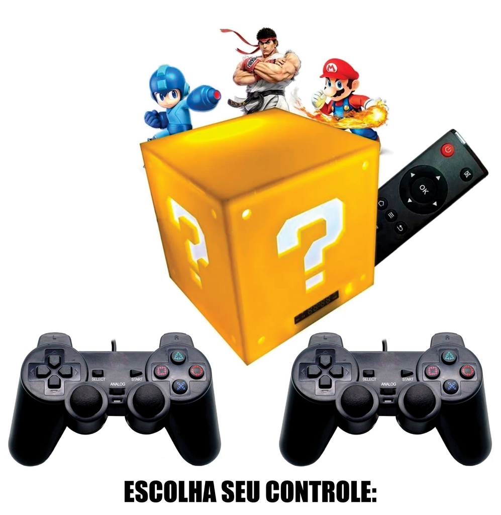 Luminária Retrobox cubo do Mario com 20 mil jogos