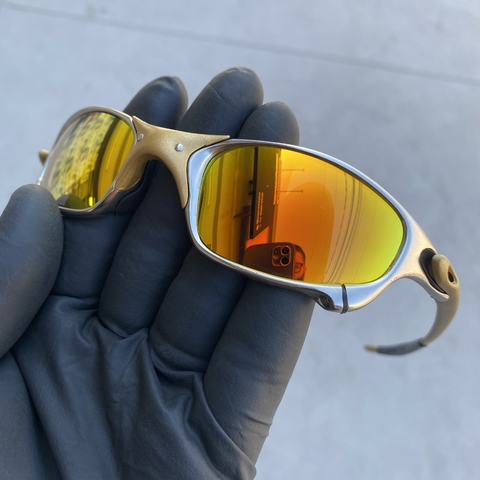 Óculos Oakley Juliet Xmetal 24k Icethug com sider blinder lentes