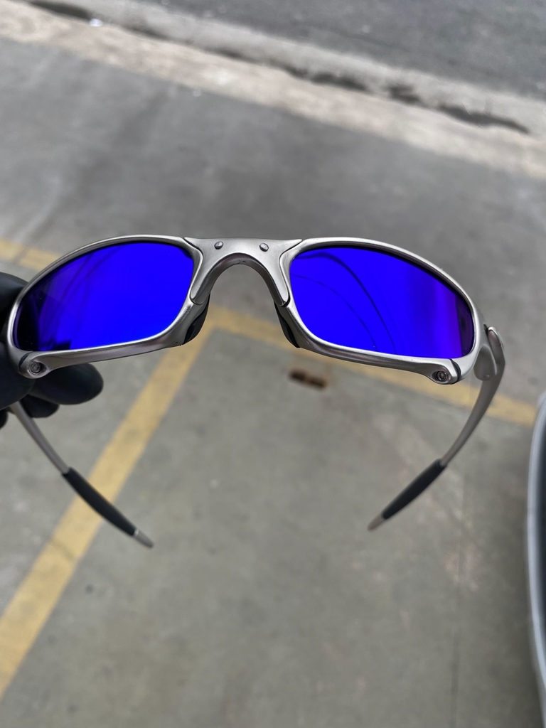 Juliet Plasma Neón Blue Kit Azul + Sideblinder Azul - Oakley Colombia