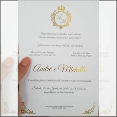 50 Convites De Casamento com aplicação HOT STAMPING + Envelope, Cordão E Tags - comprar online