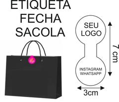 Adesivo Fecha Sacola Personalizado Tam. 3x7cm 100 Unids - comprar online