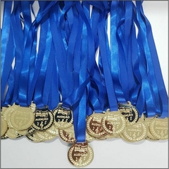 Medalhas Redondas Acrílico espelhado personalizadas 7x7cm (ouro, prata ou bronze) 20 unidades