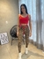 Legging Animal Print com detalhe viés vermelho - LADY FOCUS MODA FITNESS