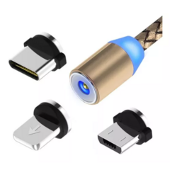 Cable Compatible iphone Magnético 3 En 1 Usb C Micro Usb - comprar online