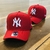 Bone NY Yankees Aba curva Vermelho /Branco Forrado - comprar online