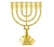 Menorá de 7 Ramos com Estrela de David e Imagens de Jerusalém, Ouro