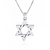 Colar Grande Estrela de David AJDesign em Prata Esterlina 925, Pingente de Triângulos Entrelaçados Com Corrente