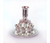 Fonte de Vinho Folheada a Prata com 8 Xícaras Pequenas em uma Bandeja - Design de Diamante