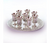 Kit com seis taças de kidush pequenas com bandeja circular correspondente - decoração diamante