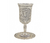 Taça de Elias com Haste, Banhada a níquel prateado, com Bandeja - Design cidade de Jerusalém