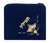 Bolsa Tefilin de Veludo Azul Escuro - Design Floral Bordado Dourado e Prateado
