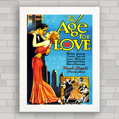 QUADRO FILME ANTIGO AGE FOR LOVE 1931 - comprar online