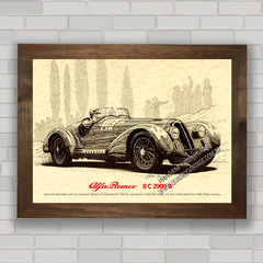 QUADRO DECORATIVO CARRO ALFA ROMEO 8C 2900B