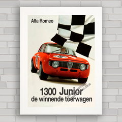 QUADRO DECORATIVO CARRO ALFA ROMEO 1300 1970 - comprar online