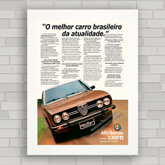 QUADRO DECORATIVO CARRO ALFA ROMEO 2300 Ti 1978 - comprar online
